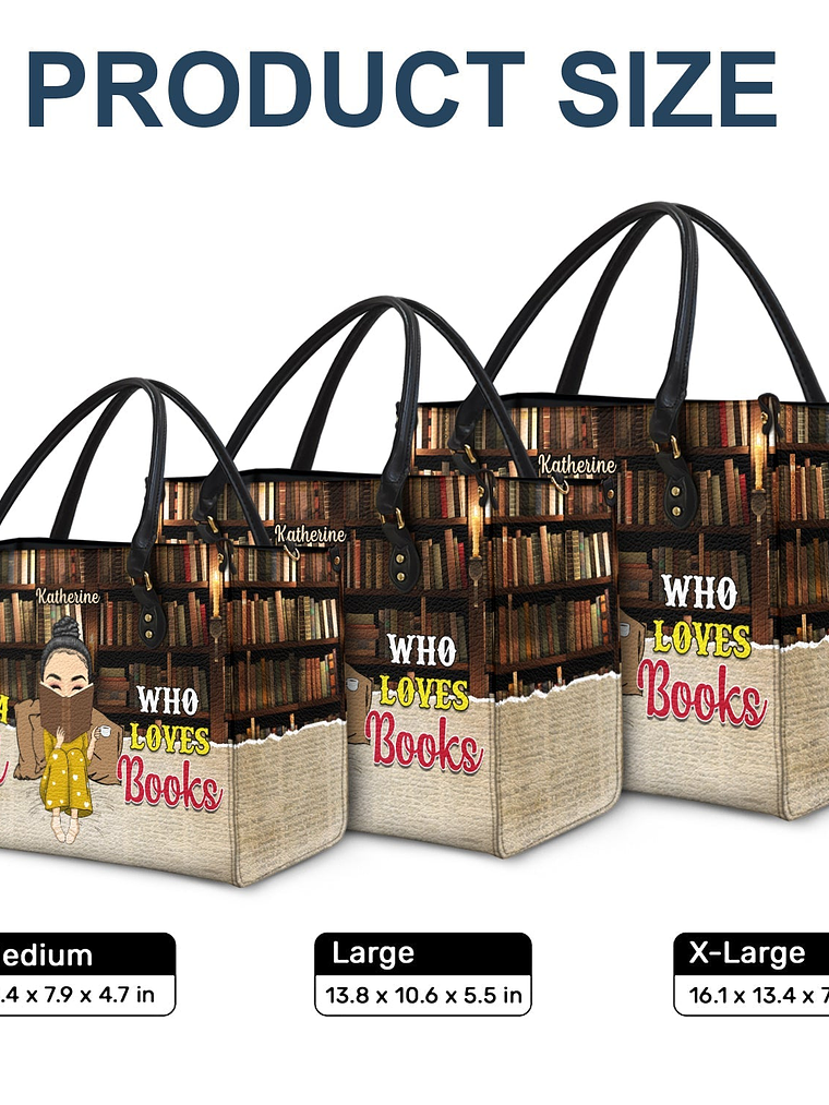 Just A Girl Who Loves Books - Gift For Books Lovers - Personalized Leather Bag 5