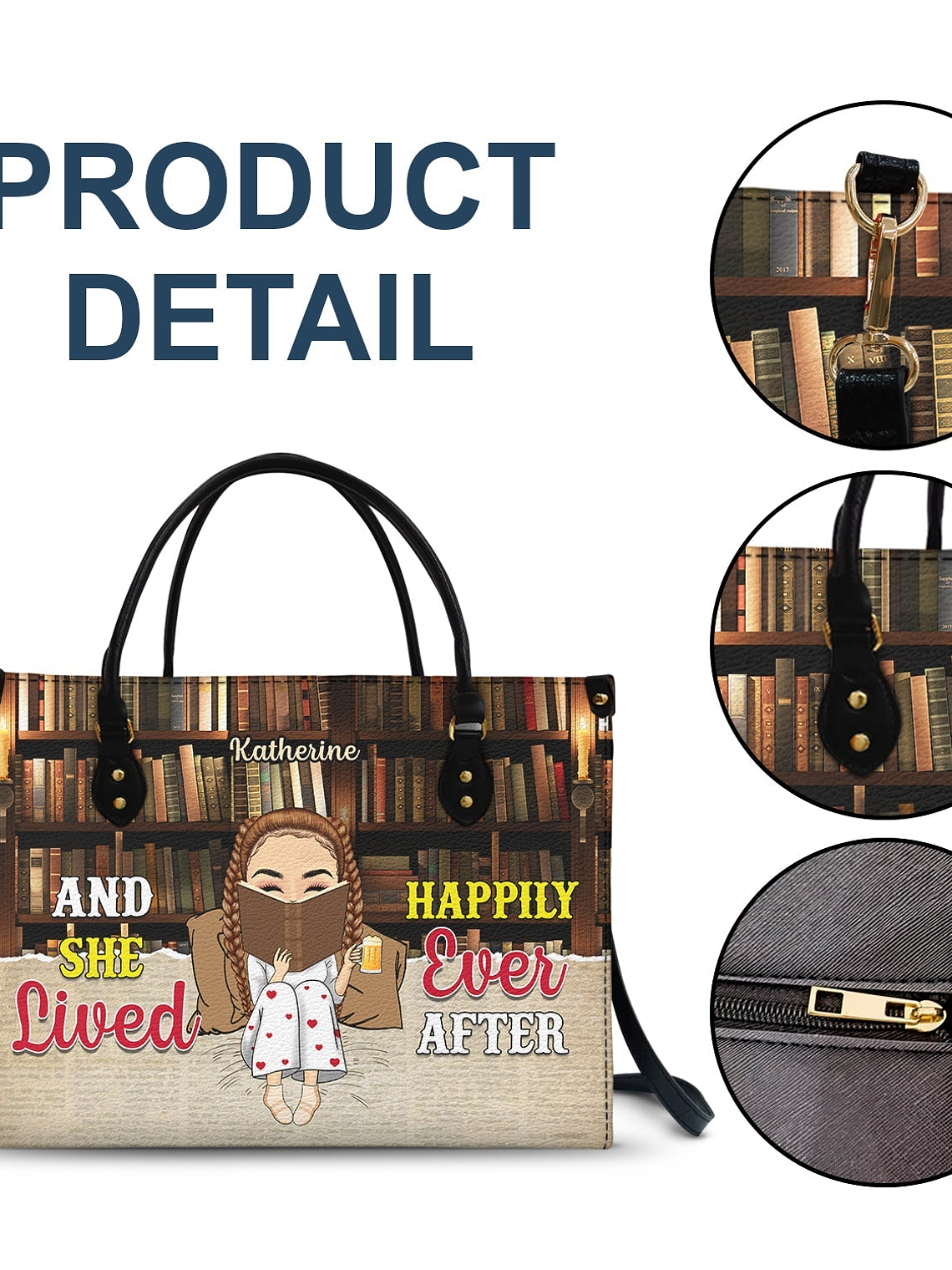 Just A Girl Who Loves Books - Gift For Books Lovers - Personalized Leather Bag 6