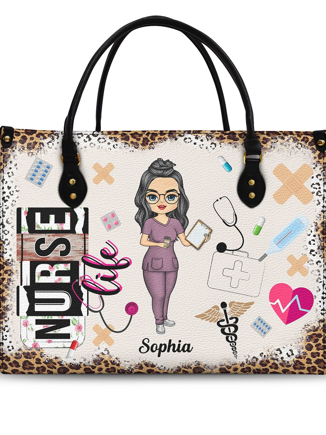 Nurse Life - Gift For Nurse - Personalized Leather Bag 1