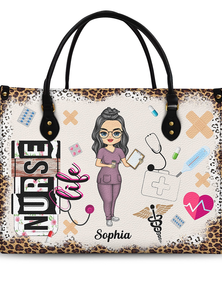 Nurse Life - Gift For Nurse - Personalized Leather Bag 1