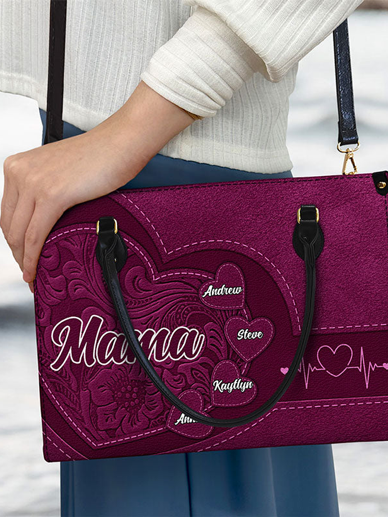 Grandma's Little Sweethearts - Birthday, Loving Gift For Grandmother, Mother, Mom - Personalized Leather Bag 3