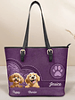 Dog Mom Cute 3D Effect Dog - Personalized Leather Tote Bag - Vorschaubild 1
