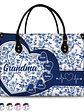 Chinoiserie Toile Grandma Mom - Personalized Leather Bag - Vorschaubild 1