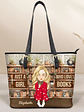 Reading Just A Girl Who Loves Books - Personalized Leather Tote Bag - Vorschaubild 1