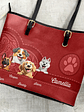 Dog Mom Cute 3D Effect Dog - Personalized Leather Tote Bag - Vorschaubild 4
