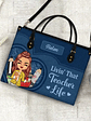 Teacher It Takes A Big Heart To Shape Little Minds - Personalized Leather Bag - Vorschaubild 4