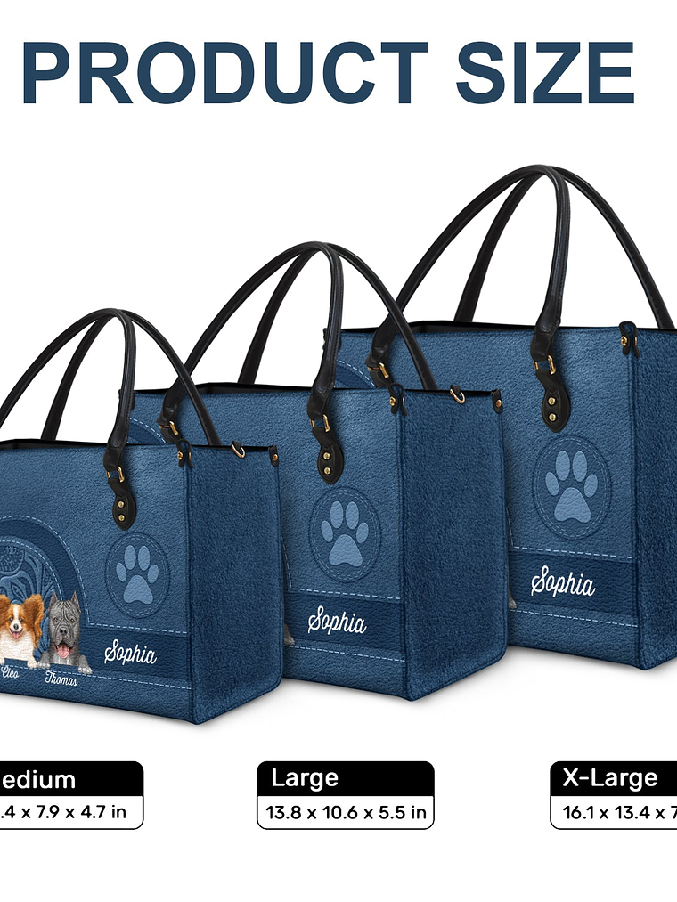 Cute Dogs And Cats Aesthetic Pattern - Birthday, Loving Gift For Pet Lovers, Dog Mom, Cat Mom - Personalized Leather Bag 6