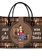 Just A Girl Who Loves Books - Gift For Reading Lovers - Personalized Leather Bag - thumbnail 1