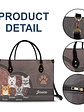 Cute Dogs And Cats Aesthetic Pattern - Birthday, Loving Gift For Pet Lovers, Dog Mom, Cat Mom - Personalized Leather Bag - Vorschaubild 7