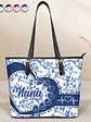 Chinoiserie Toile Grandma Mom - Personalized Leather Tote Bag - Vorschaubild 1