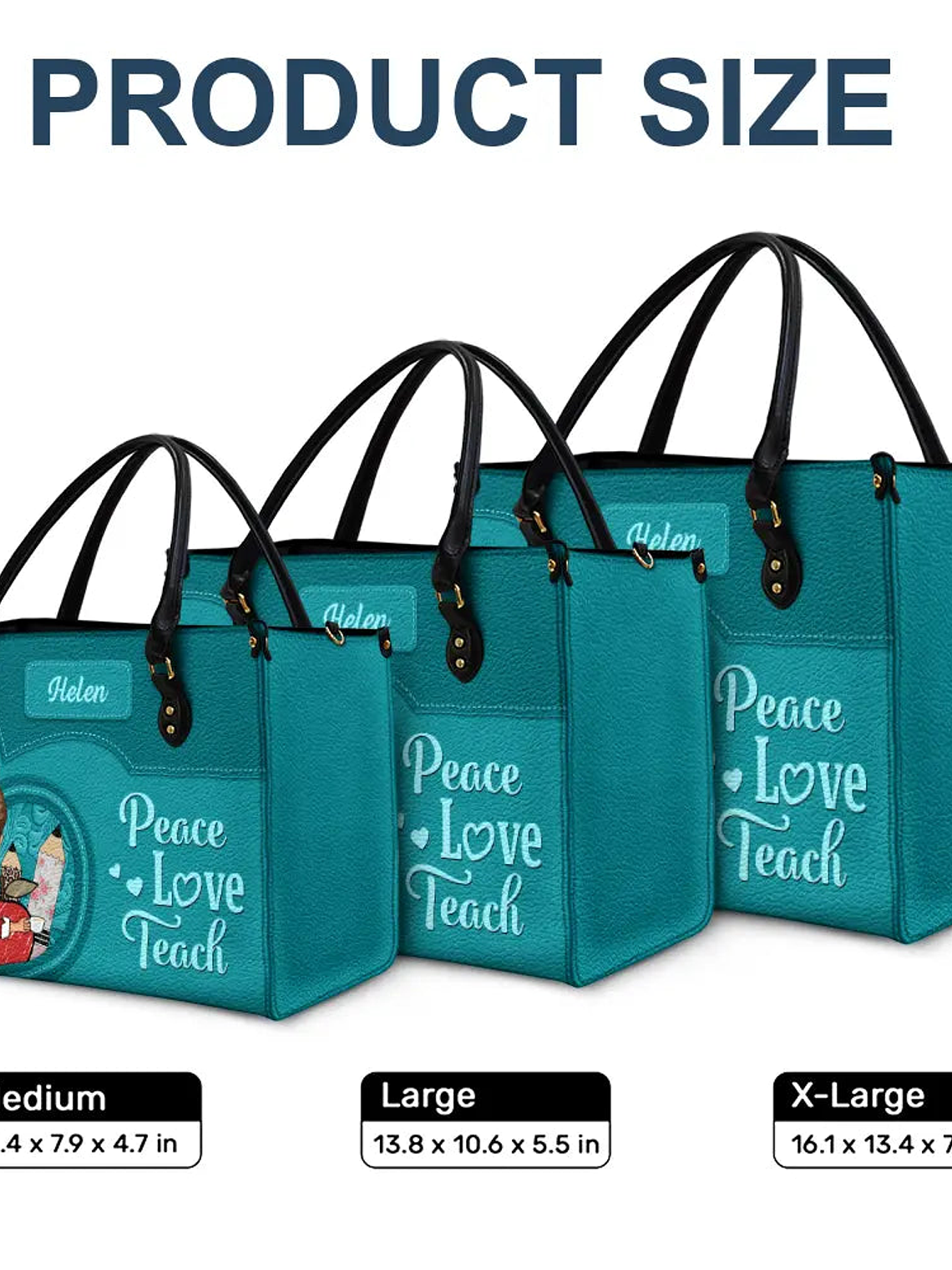 Teacher It Takes A Big Heart To Shape Little Minds - Personalized Leather Bag 6