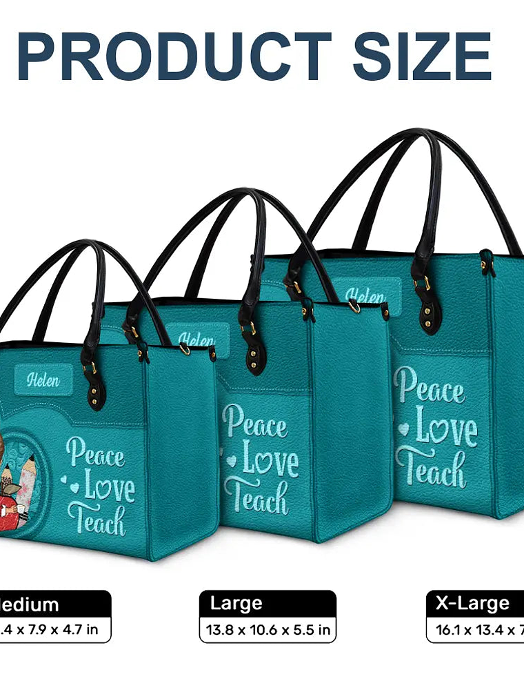 Teacher It Takes A Big Heart To Shape Little Minds - Personalized Leather Bag 6