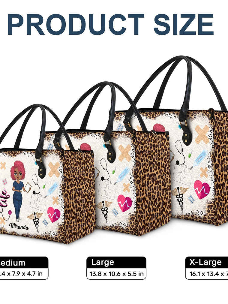Nurse Life - Gift For Nurse - Personalized Leather Bag 6