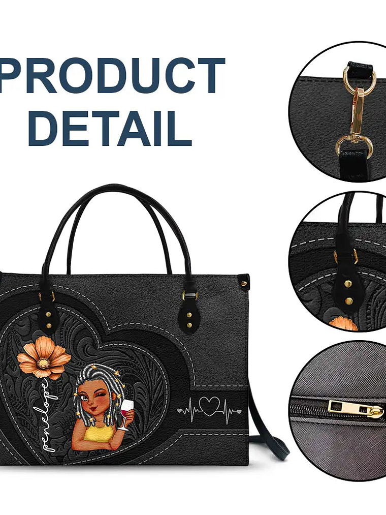 Birth Flowers Bloom Where You're Planted Woman Mom Grandma - Personalized Leather Bag 7