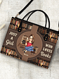 Just A Girl Who Loves Books - Gift For Reading Lovers - Personalized Leather Bag - thumbnail 4