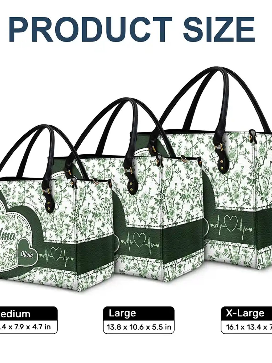 Chinoiserie Toile Grandma Mom - Personalized Leather Bag 6