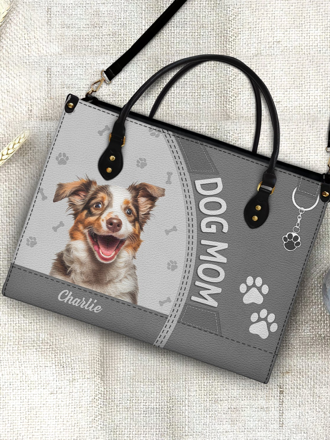 Custom Photo Dog Cat Mom - Gift For Cat Mom, Dog Mom, Pet Lovers - Personalized Leather Bag 4