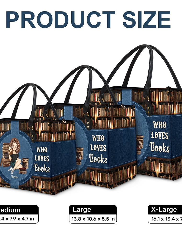 Just A Girl Who Loves Books - Gift For Reading Lovers - Personalized Leather Bag 6