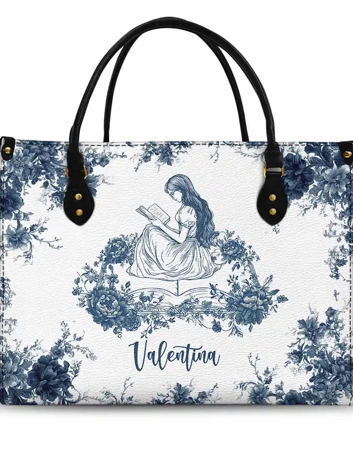 A Chapter Of Chinoiserie Toile - Personalized Leather Bag 1