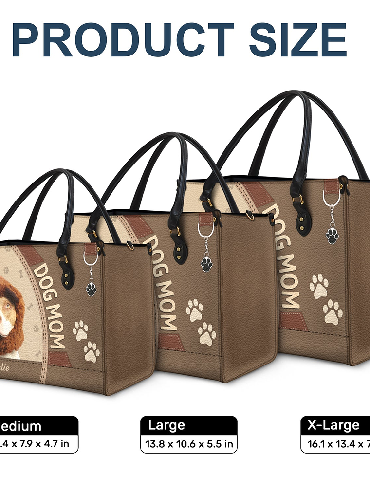Custom Photo Dog Cat Mom - Gift For Cat Mom, Dog Mom, Pet Lovers - Personalized Leather Bag 6