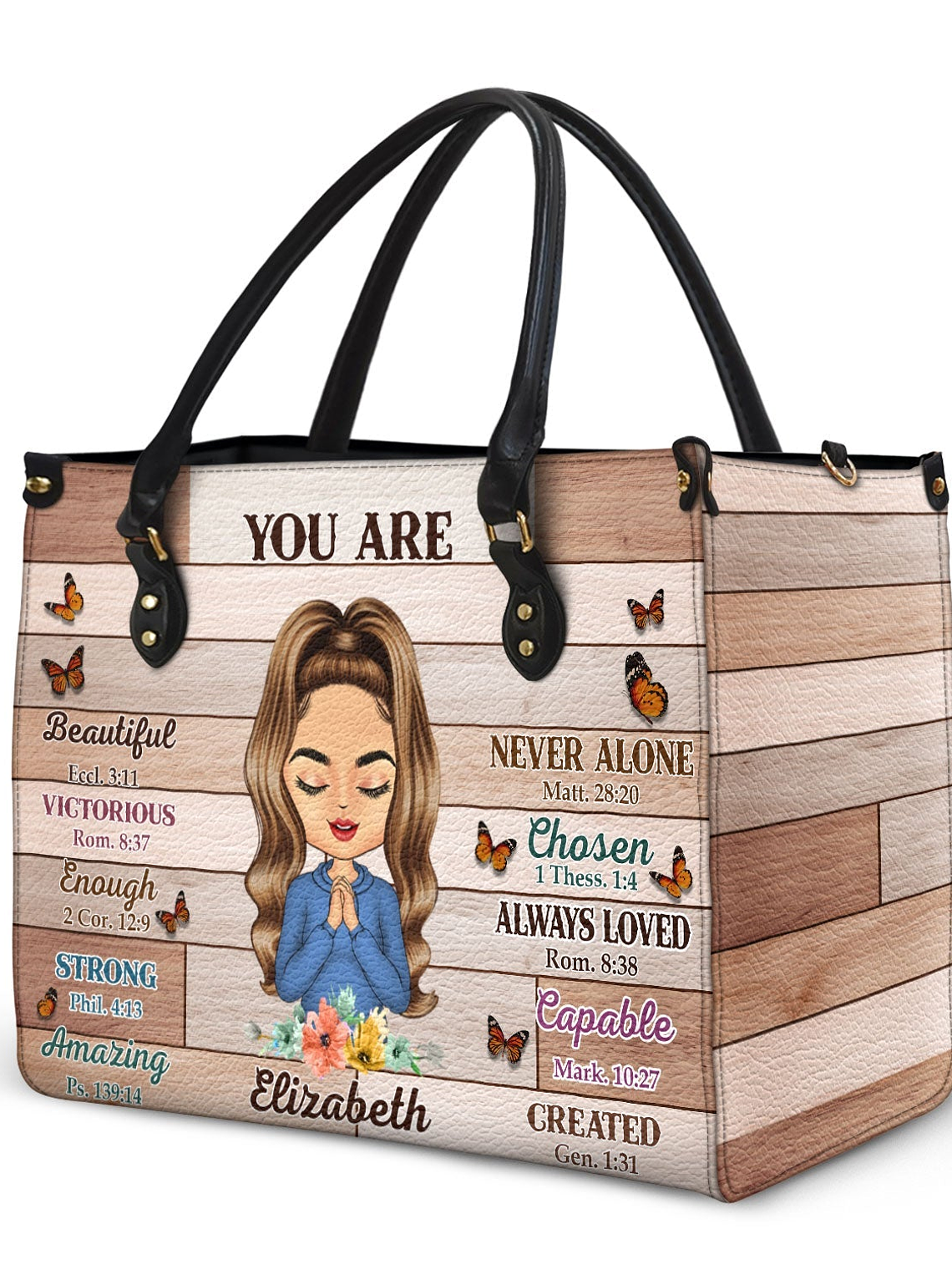 Custom Photo You Are Beautiful Strong - Gift for Yourself, Gift For Women - Personalized Leather Bag 3