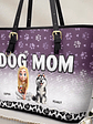 Leopard Dog Mom - Personalized Leather Tote Bag - Vorschaubild 2