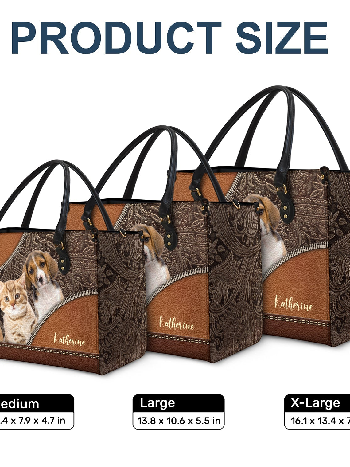 Custom Photo Dog Face - Gift For Pet Lovers - Personalized Leather Bag 7