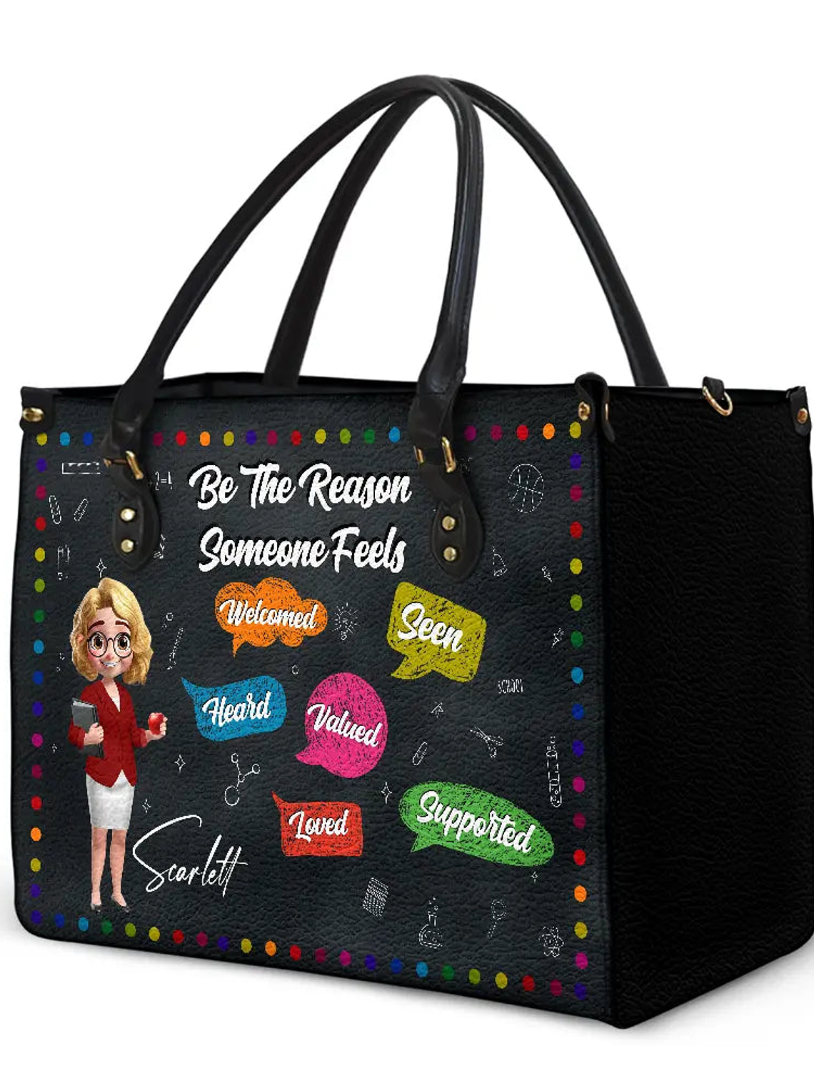Teacher Be The Reason Someone Feels Welcomed - Personalized Leather Bag 2