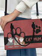 Cat Mom Funny Cartoon Style - Gift For Cat Lovers - Personalized Leather Bag - Vorschaubild 3