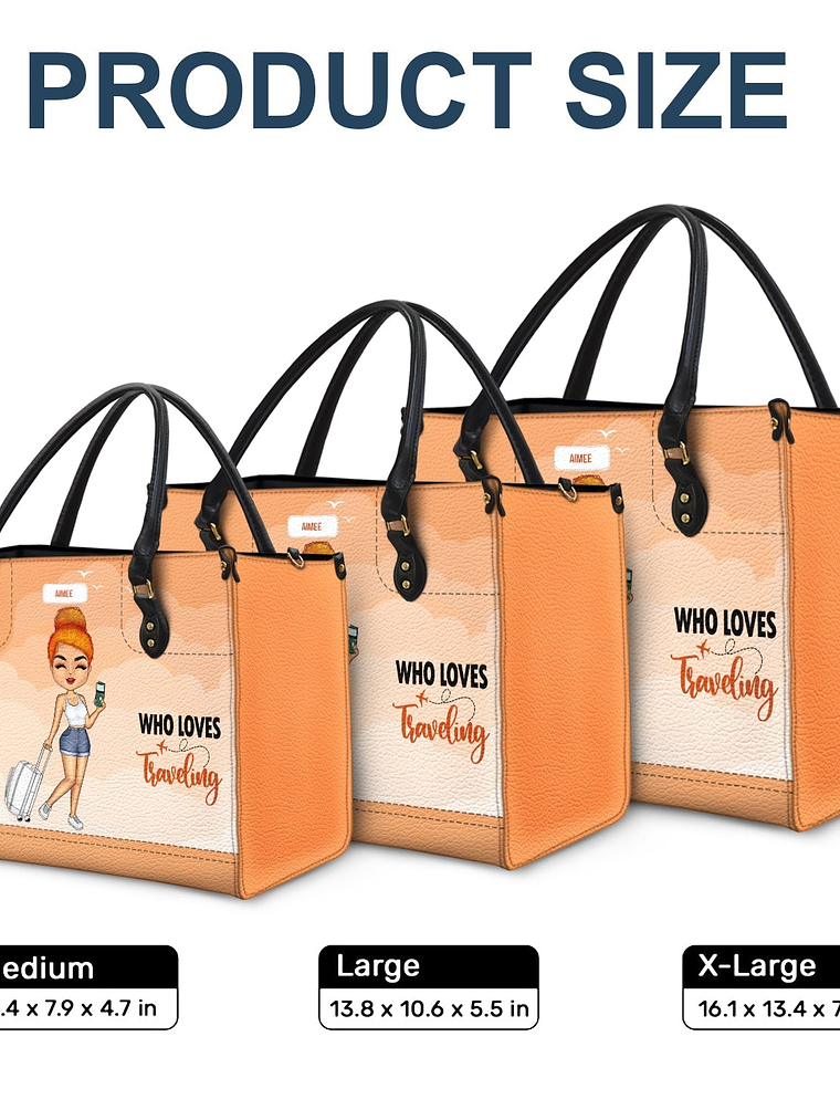 Just A Girl Who Loves Traveling - Gift For Her, Family, Vacation Lovers - Personalized Leather Bag 6