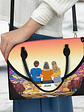Grandma And Grandkids On The Moon - Personalized Leather Bag - Vorschaubild 3