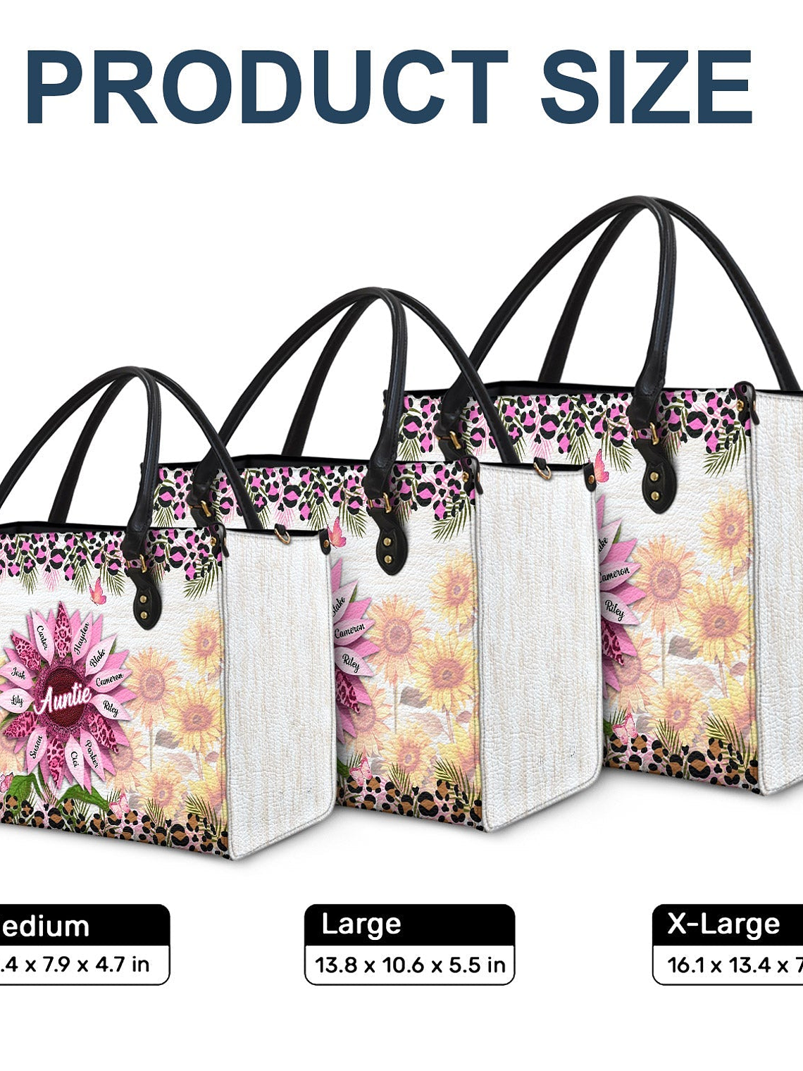 Nana, Mom, Auntie Sunflower - Birthday, Loving Gift For Mother, Grandma, Grandmother - Personalized Leather Bag 6