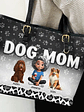 Leopard Dog Mom - Personalized Leather Tote Bag - Vorschaubild 3
