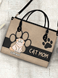 Cat Mom Funny Cartoon Style - Gift For Cat Lovers - Personalized Leather Bag - Vorschaubild 4