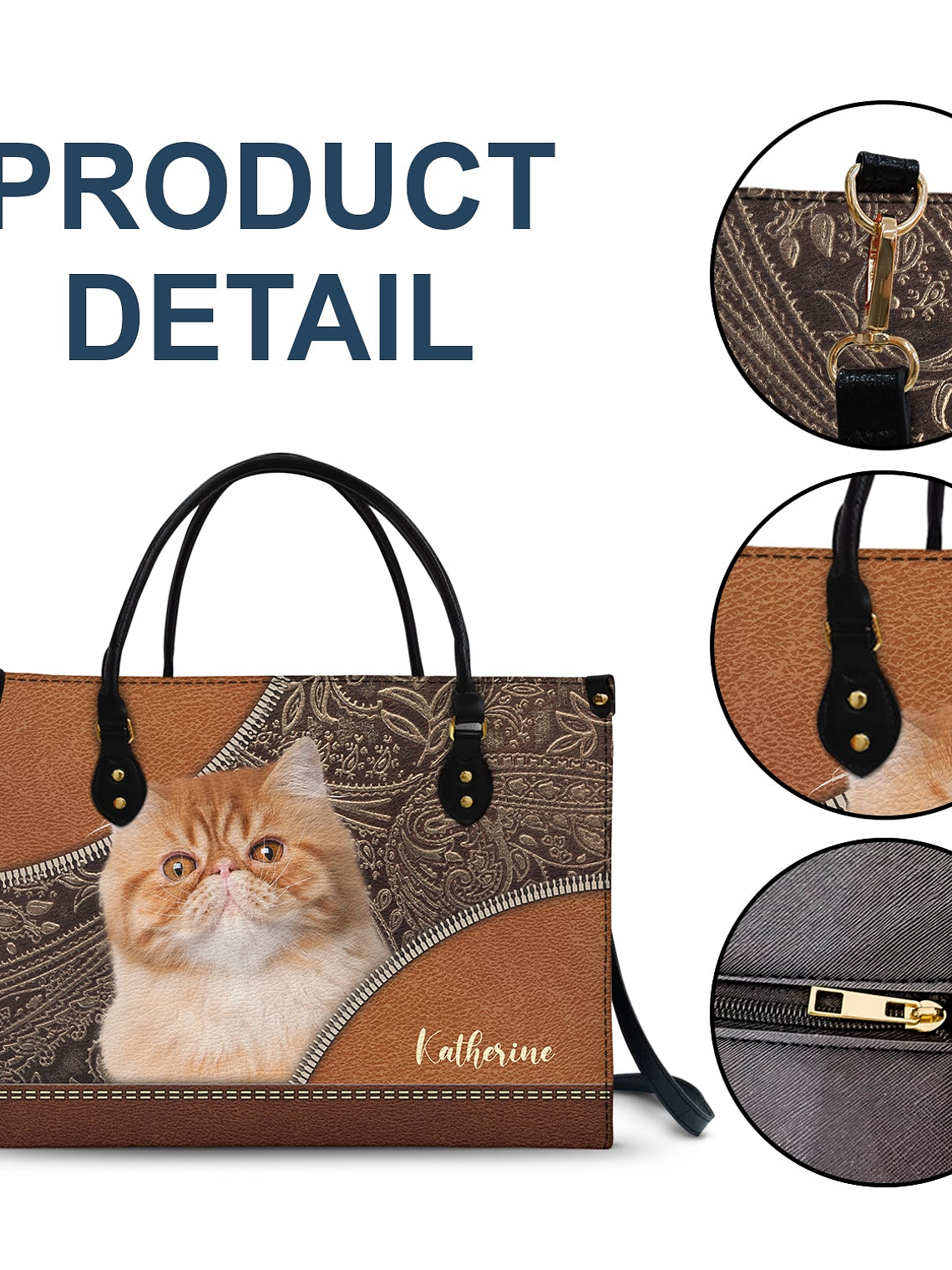 Custom Photo Dog Face - Gift For Pet Lovers - Personalized Leather Bag 8