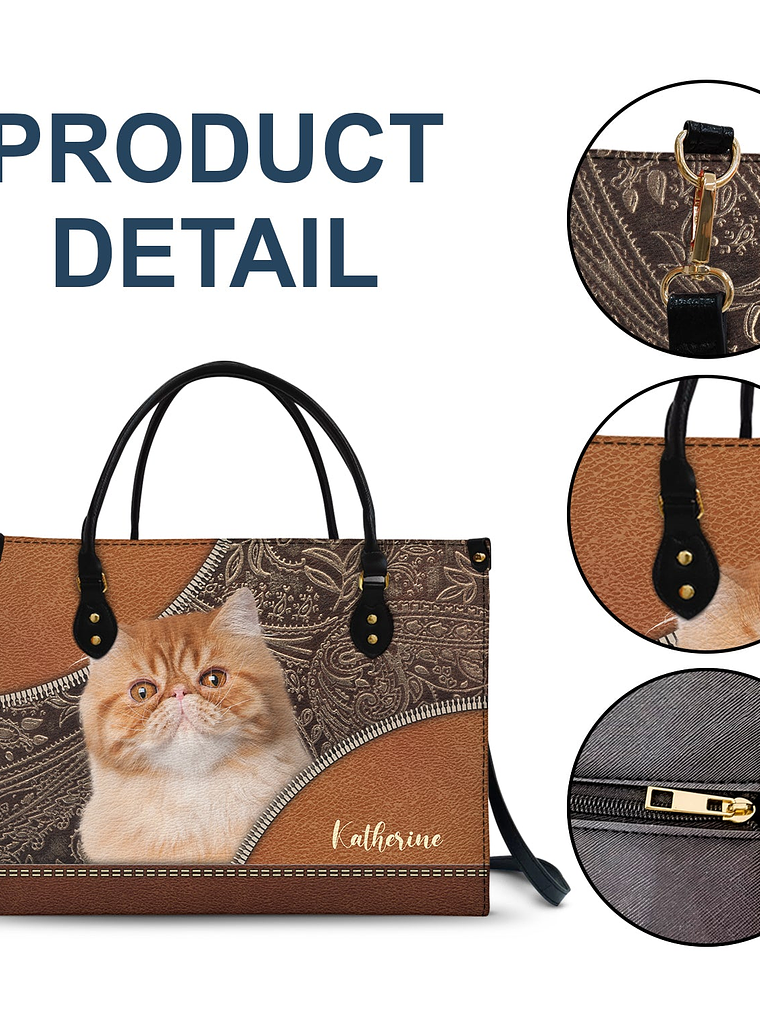 Custom Photo Dog Face - Gift For Pet Lovers - Personalized Leather Bag 8