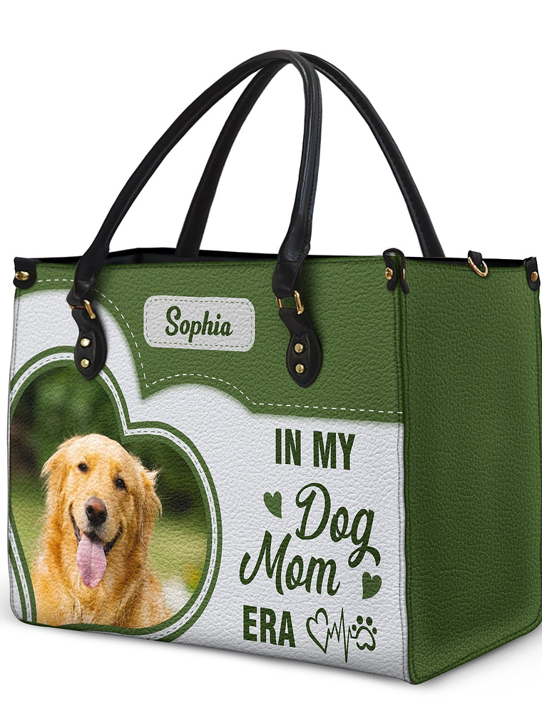 Custom Photo In My Dog Cat Mom Era - Gift For Dog Mom, Cat Mom - Personalized Leather Bag 2