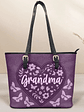 Grandma Leather Floral - Personalized Leather Tote Bag - Vorschaubild 1