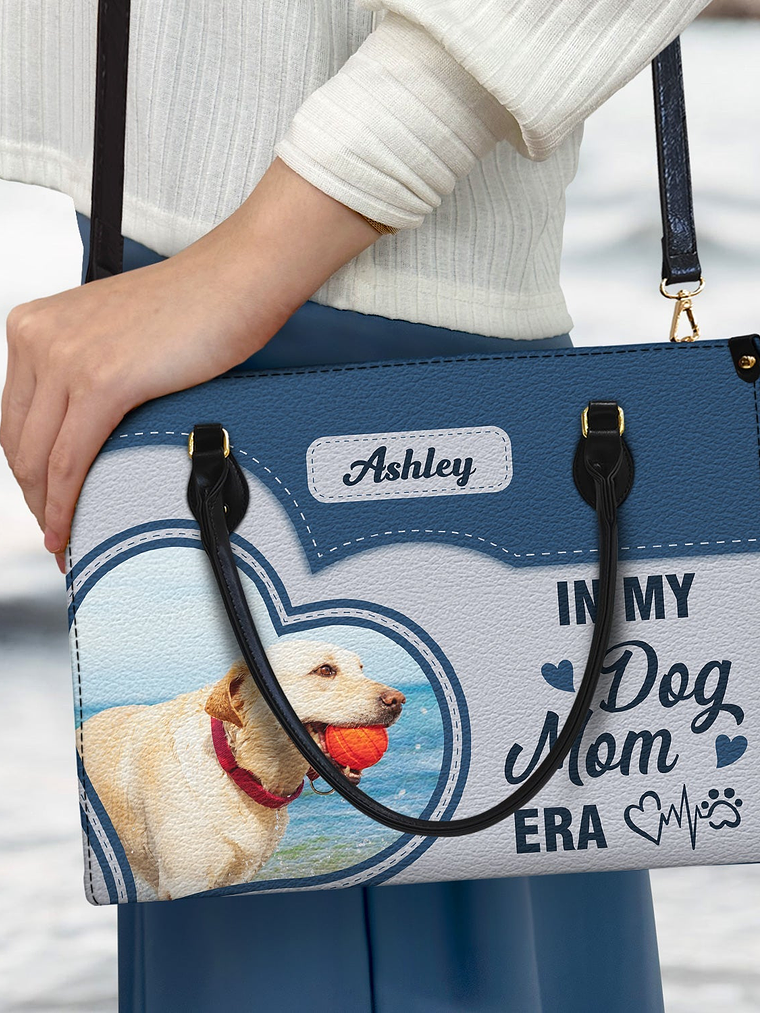 Custom Photo In My Dog Cat Mom Era - Gift For Dog Mom, Cat Mom - Personalized Leather Bag 3