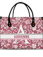Monogram Style Floral Pattern - Personalized Leather Bag - Vorschaubild 1