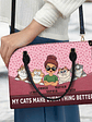 Cats Make Everything Better - Birthday, Loving Gift For Cat Moms, Cat Lovers - Personalized Leather Bag - Vorschaubild 3