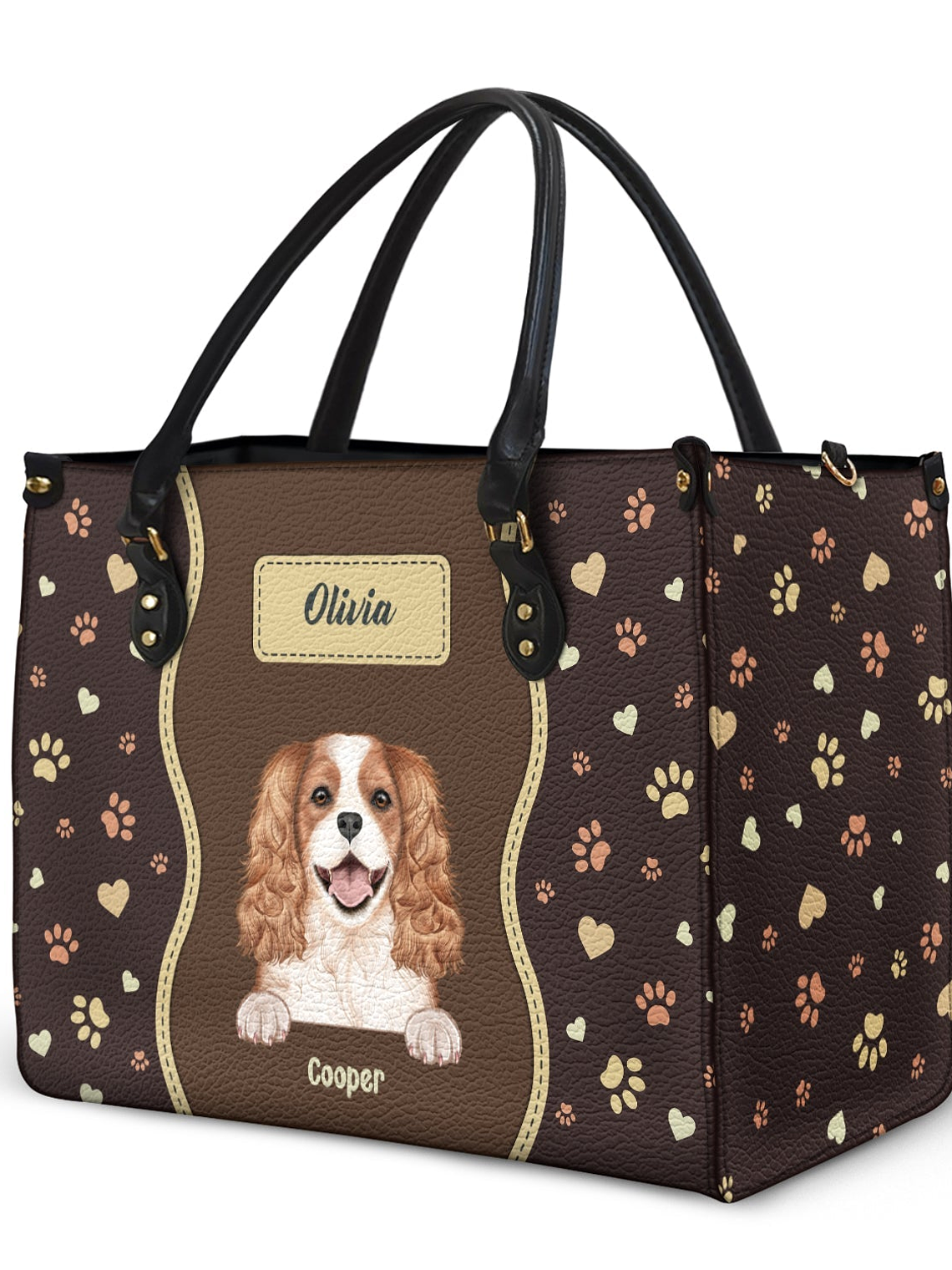 Fur Mom With Love - Gift For Pet Lovers, Pet Mom - Personalized Leather Bag 2