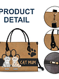 Cat Mom Funny Cartoon Style - Gift For Cat Lovers - Personalized Leather Bag - Vorschaubild 6