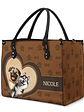 Dog Mom 3D Cute Effect Dog - Personalized Leather Bag - Vorschaubild 2