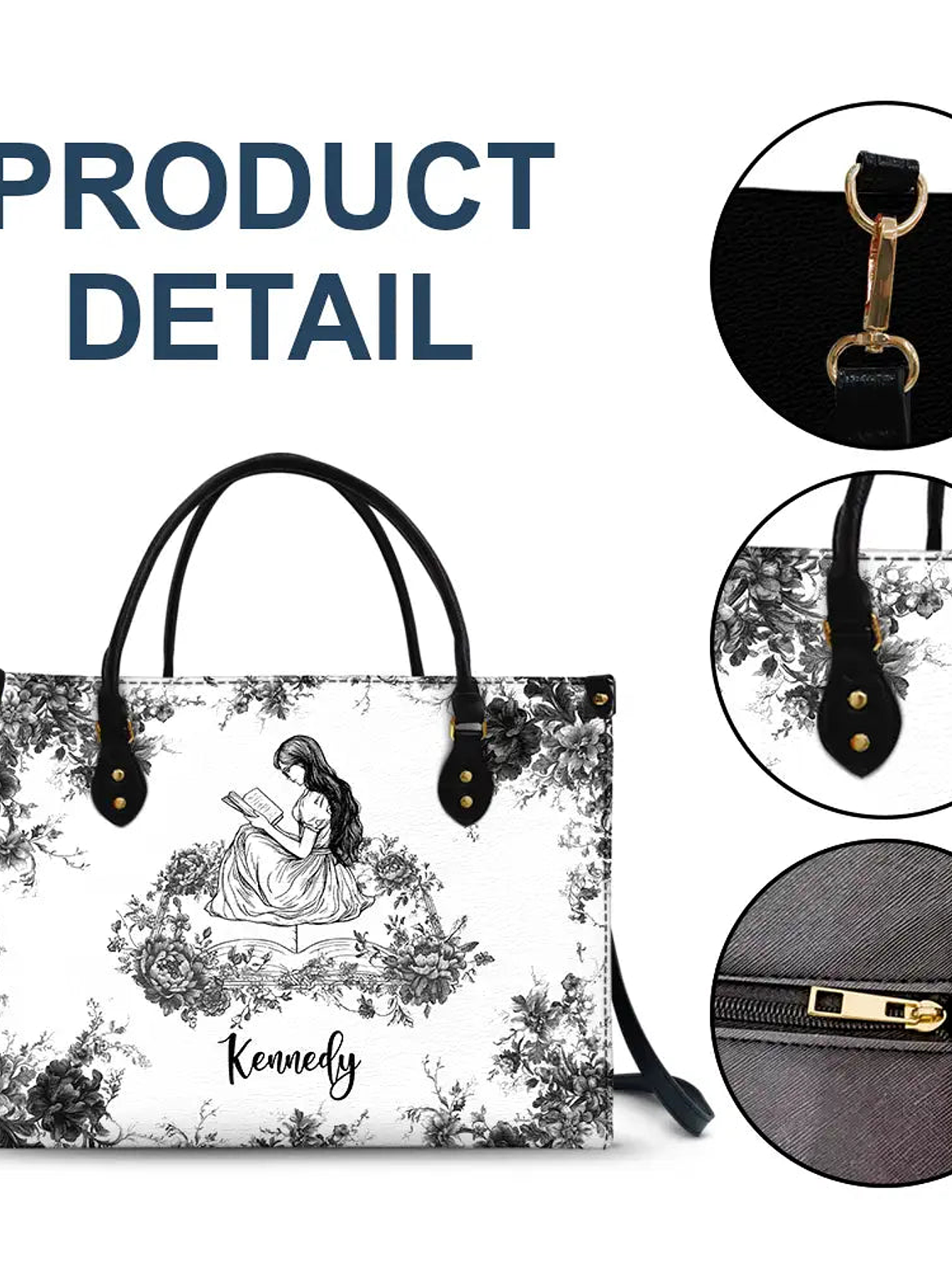 A Chapter Of Chinoiserie Toile - Personalized Leather Bag 6