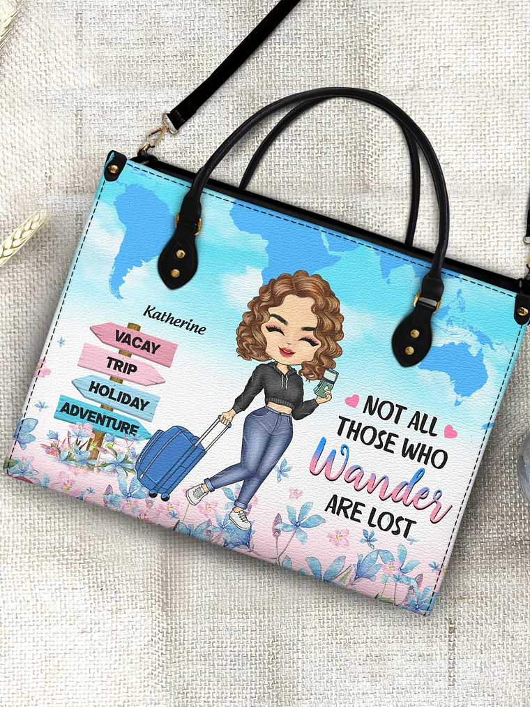 Just A Girl Who Loves Traveling - Gift For Travel Lovers - Personalized Leather Bag 4
