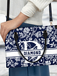 Monogram Style Floral Pattern - Personalized Leather Bag - Vorschaubild 3