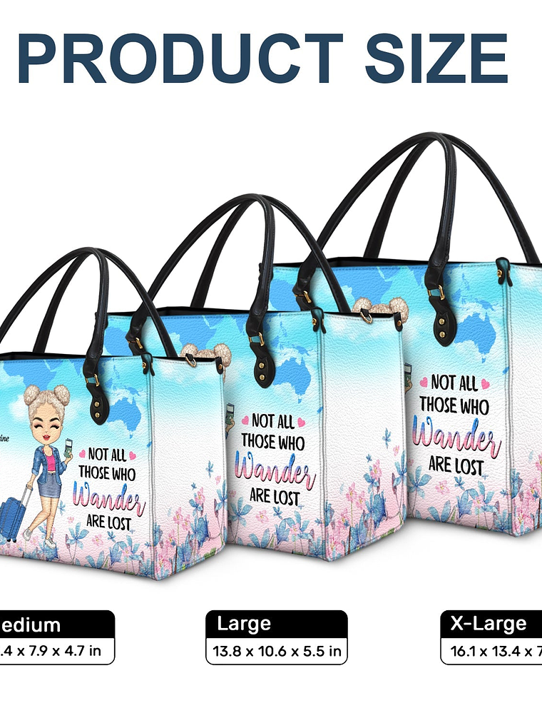 Just A Girl Who Loves Traveling - Gift For Travel Lovers - Personalized Leather Bag 5