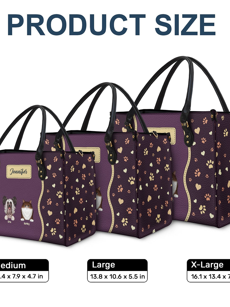 Fur Mom With Love - Gift For Pet Lovers, Pet Mom - Personalized Leather Bag 6