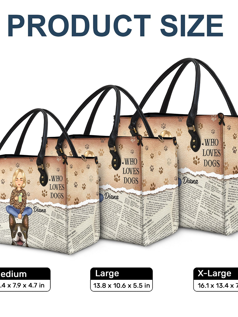 Just A Girl Who Loves Dogs - Gift For Dog Moms, Dog Lovers - Personalized Leather Bag 5